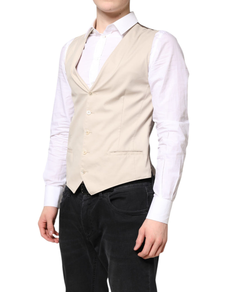 Dolce & Gabbana Gilet formale da uomo beige e grigio