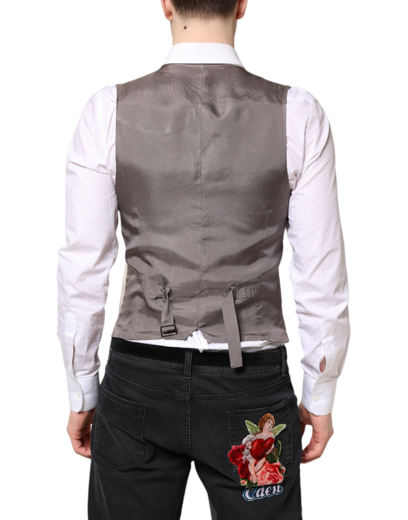 Dolce & Gabbana Gilet formale da uomo beige e grigio