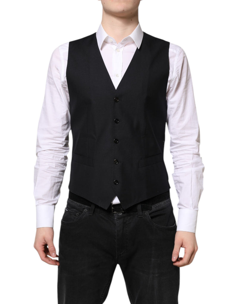Colete formal de lã preto Dolce & Gabbana