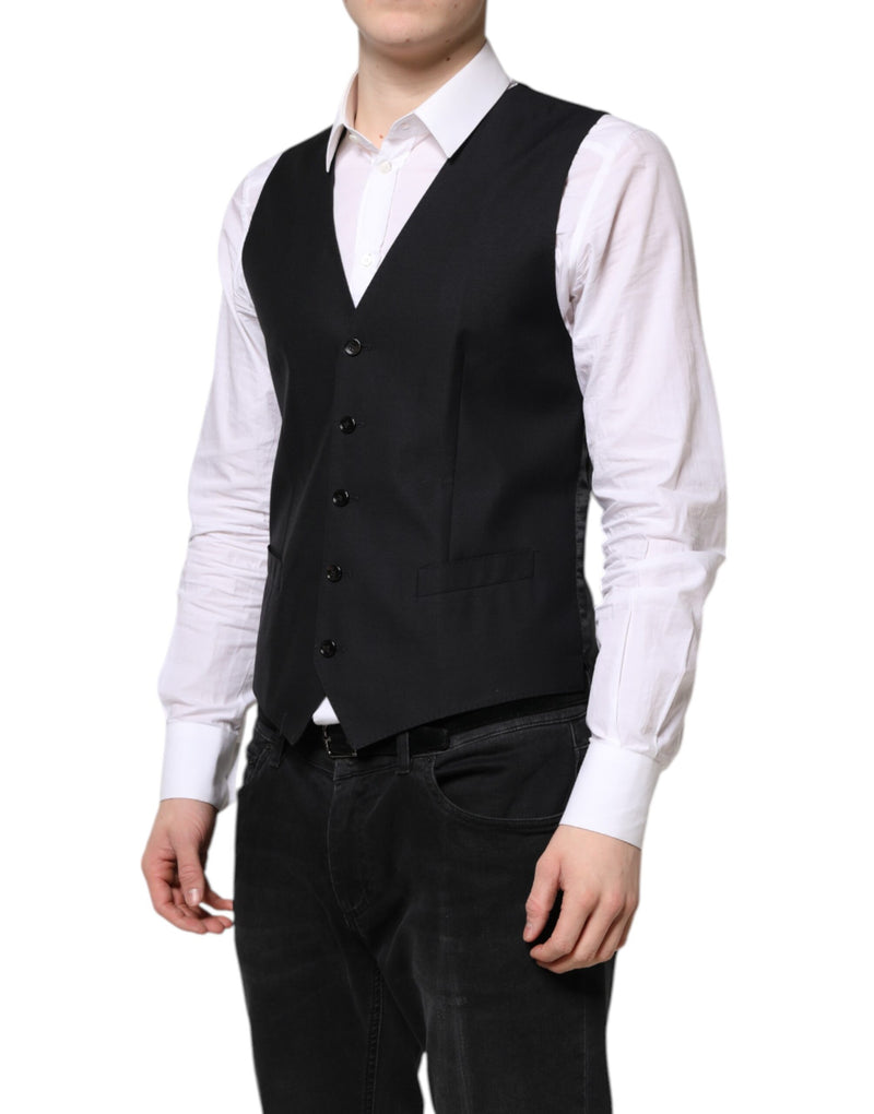 Colete formal de lã preto Dolce & Gabbana