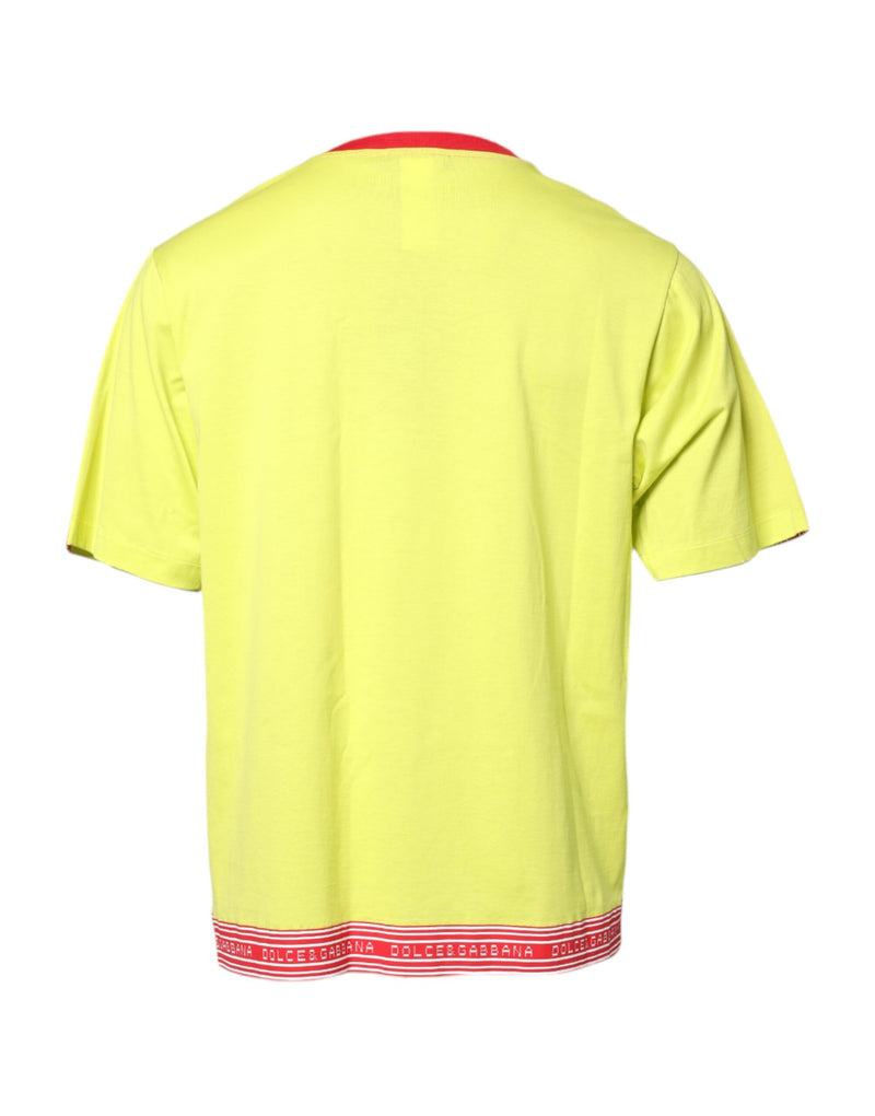 Camiseta verde de algodón con parche 85 y cuello redondo de Dolce & Gabbana