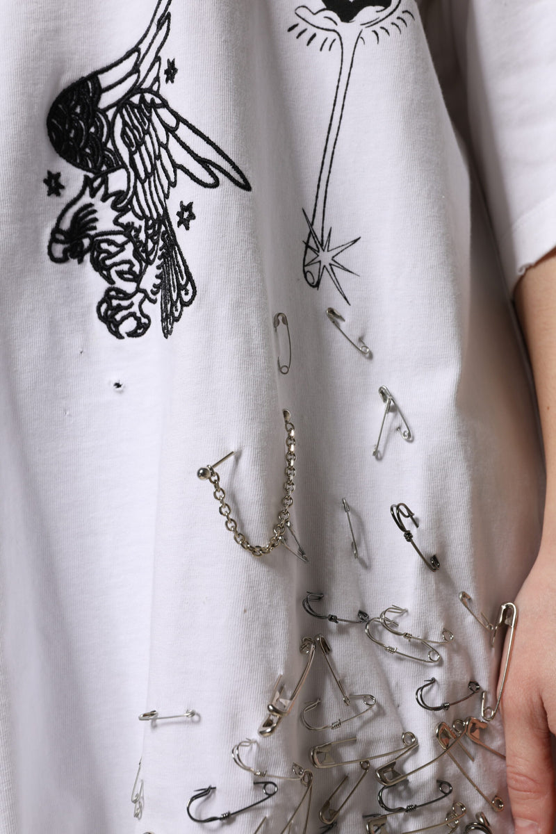 T-shirt blanc en coton avec imprimé DG BLESSED Dolce & Gabbana