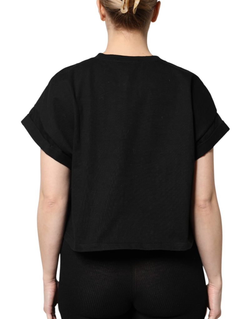 T-shirt Dolce & Gabbana noir en coton imprimé à manches courtes