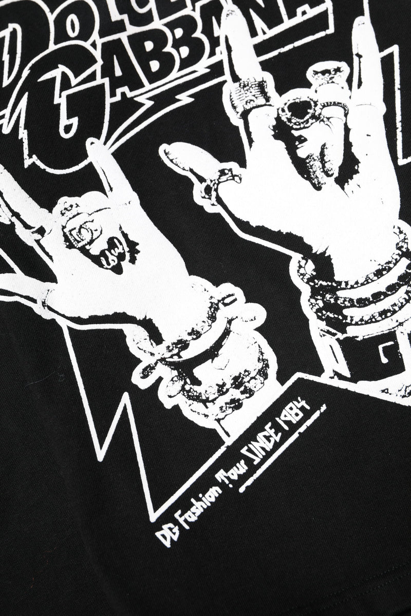 T-shirt Dolce & Gabbana noir en coton imprimé à manches courtes