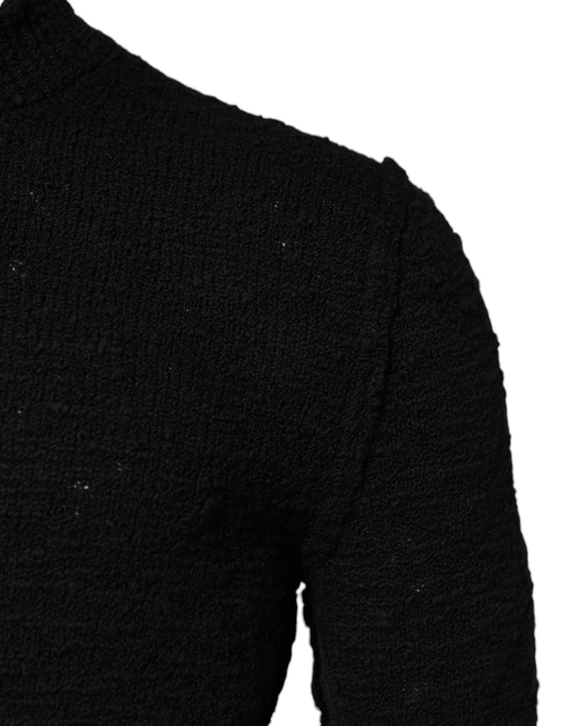 Pull en maille de laine noire à col rond Dolce & Gabbana
