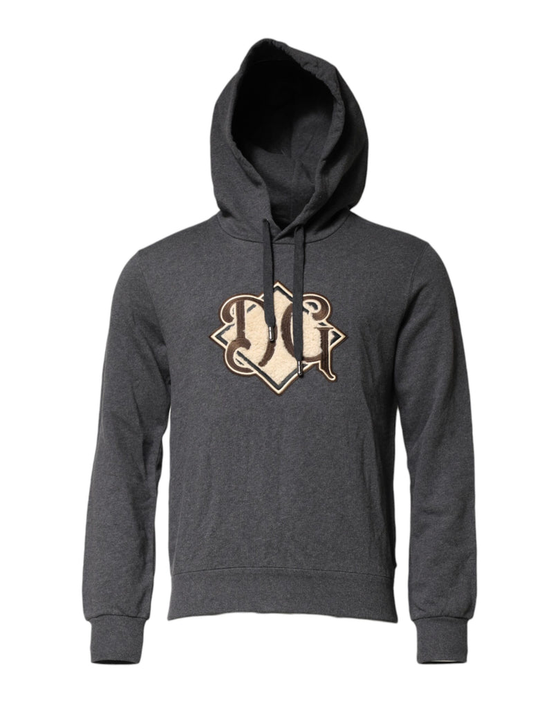 Sweat-shirt à capuche Dolce & Gabbana gris avec écusson logo