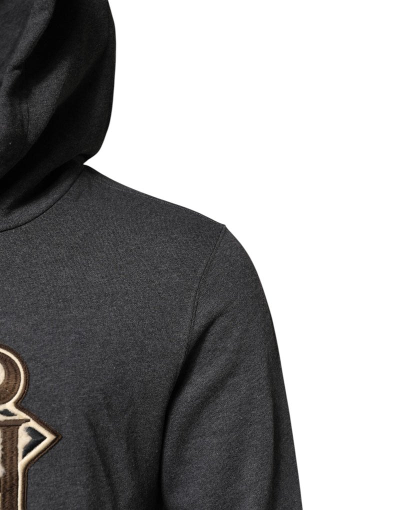 Sweat-shirt à capuche Dolce & Gabbana gris avec écusson logo