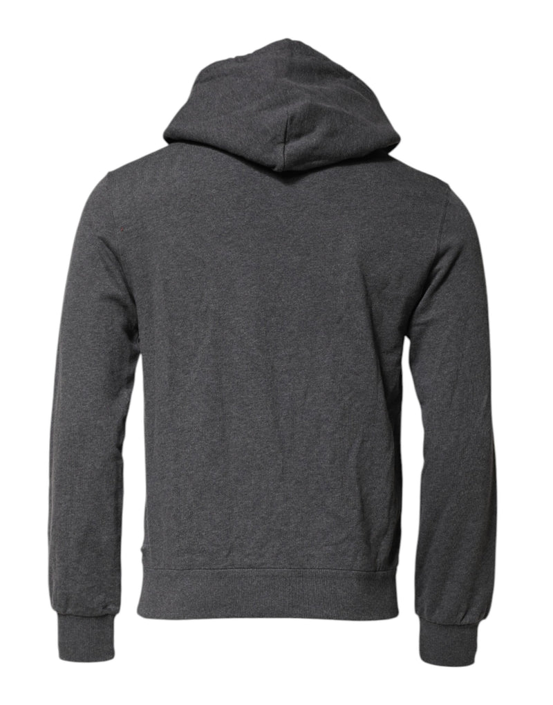 Sweat-shirt à capuche Dolce & Gabbana gris avec écusson logo