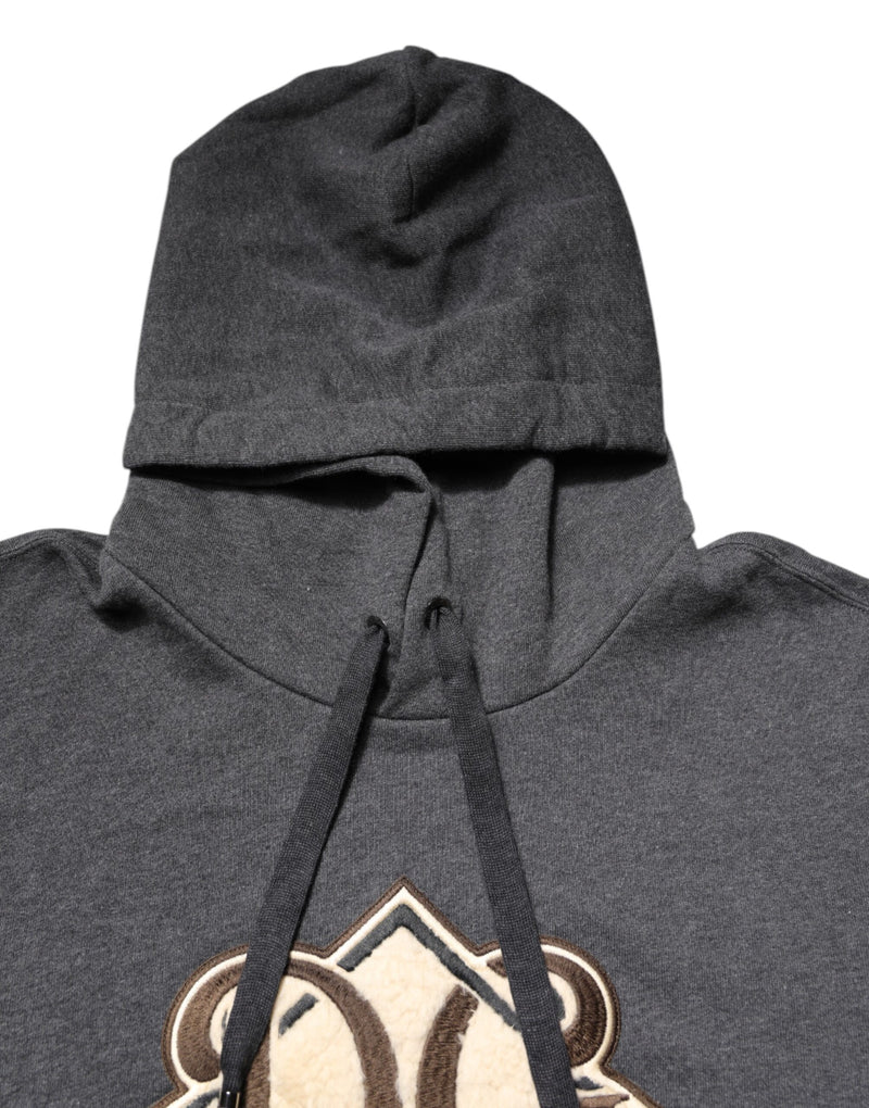 Sweat-shirt à capuche Dolce & Gabbana gris avec écusson logo