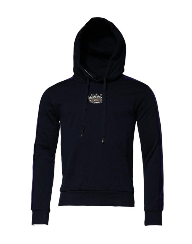Sweat-shirt à capuche Dolce & Gabbana noir en coton avec couronne