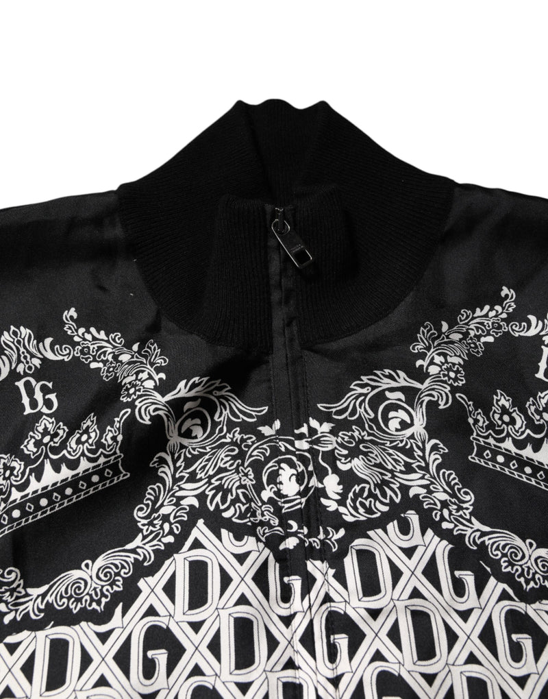 Pull zippé Dolce & Gabbana noir à imprimé bandana noir et blanc