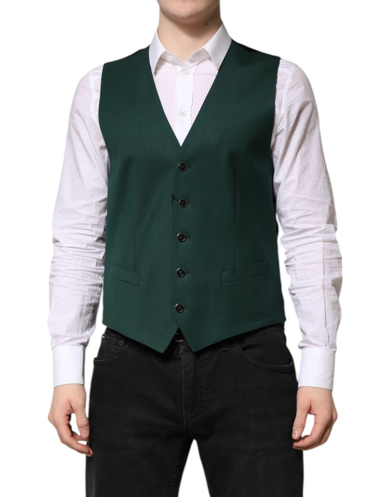Chaleco formal Dolce & Gabbana verde de lana para hombre