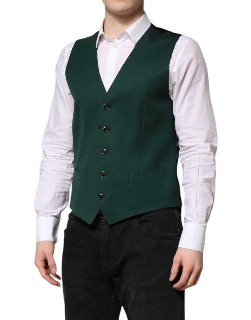 Chaleco formal Dolce & Gabbana verde de lana para hombre