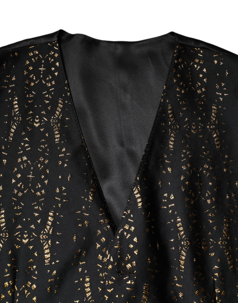 Colete social masculino Dolce & Gabbana preto de lurex