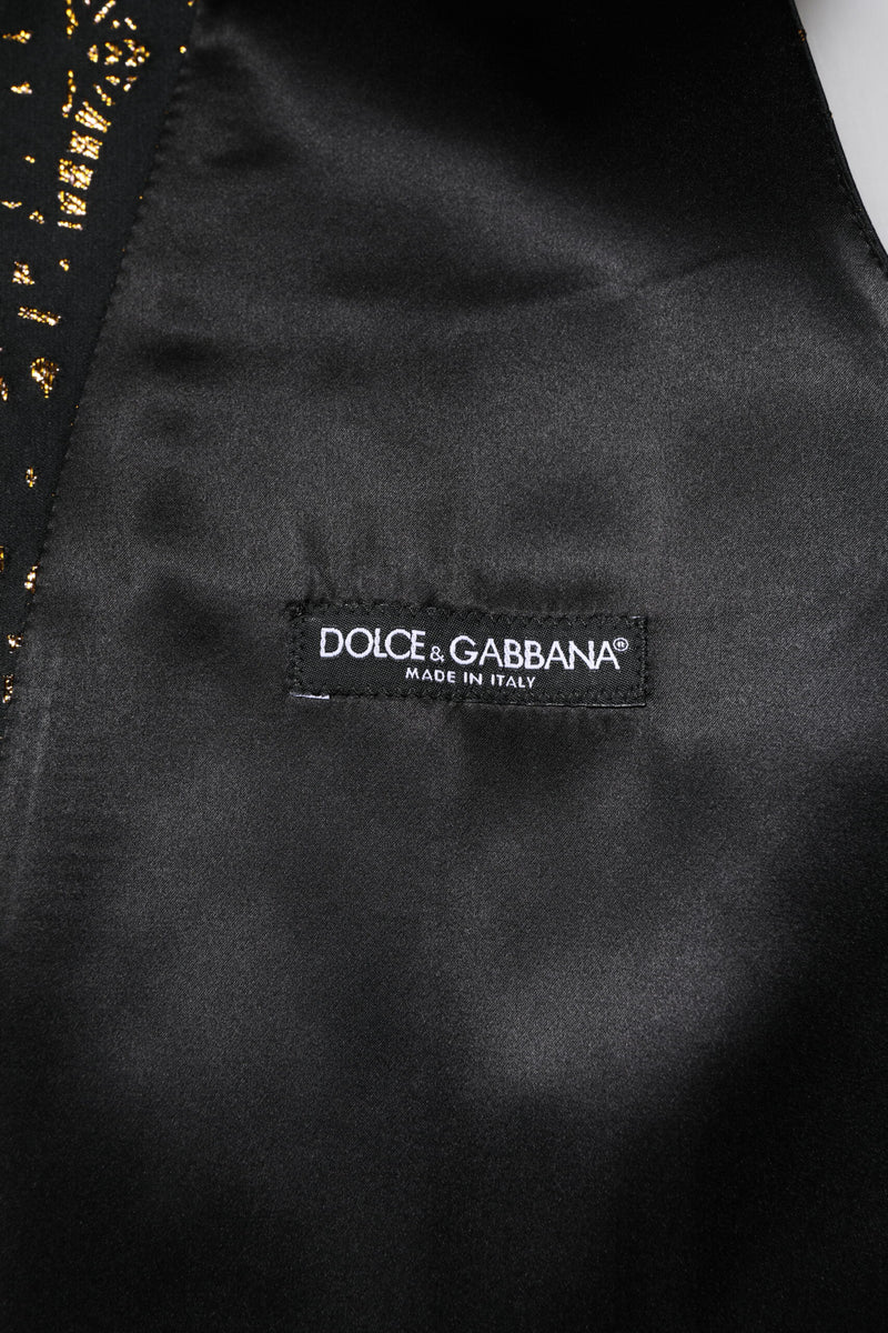 Colete social masculino Dolce & Gabbana preto de lurex