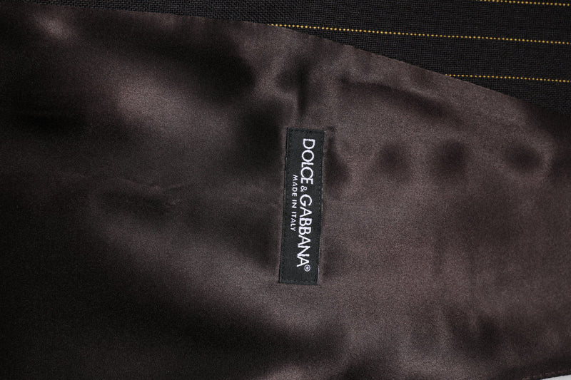 Colete social masculino Dolce & Gabbana de lã preta com listras