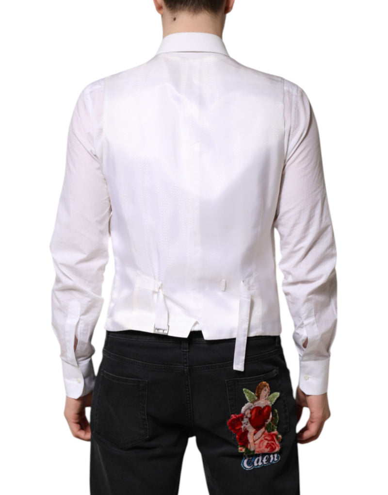 Colete social Dolce & Gabbana branco com paetês