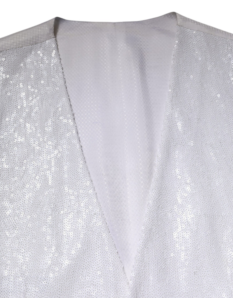 Colete social Dolce & Gabbana branco com paetês