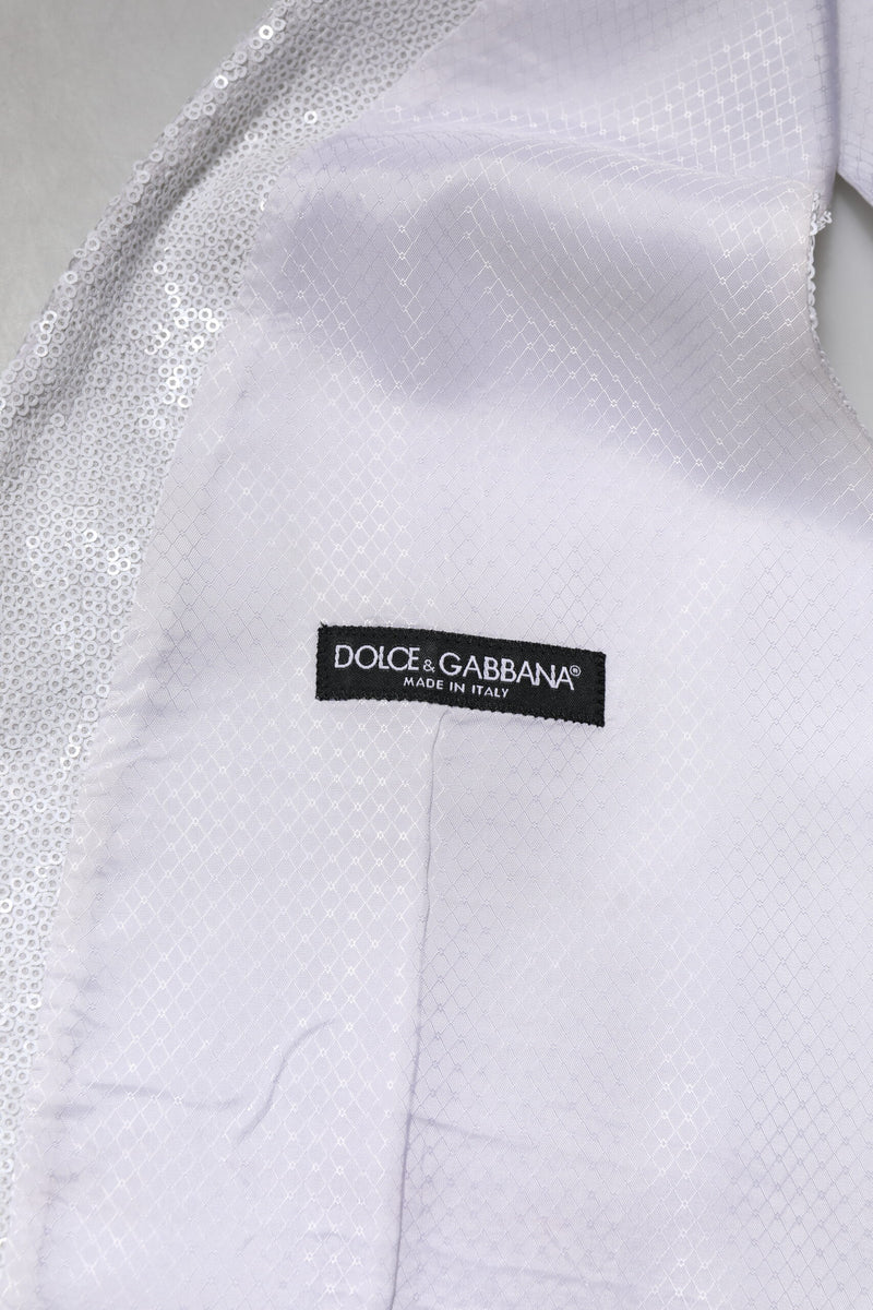 Colete social Dolce & Gabbana branco com paetês