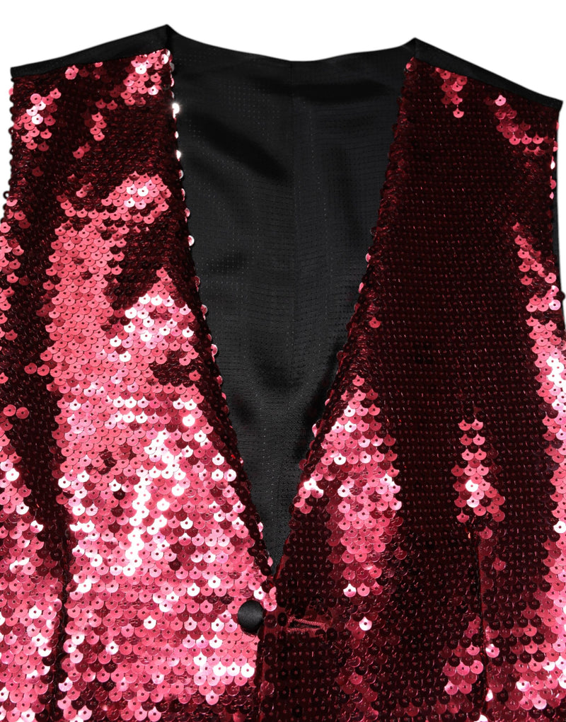 Chaleco formal de lentejuelas rojas para hombre de Dolce & Gabbana