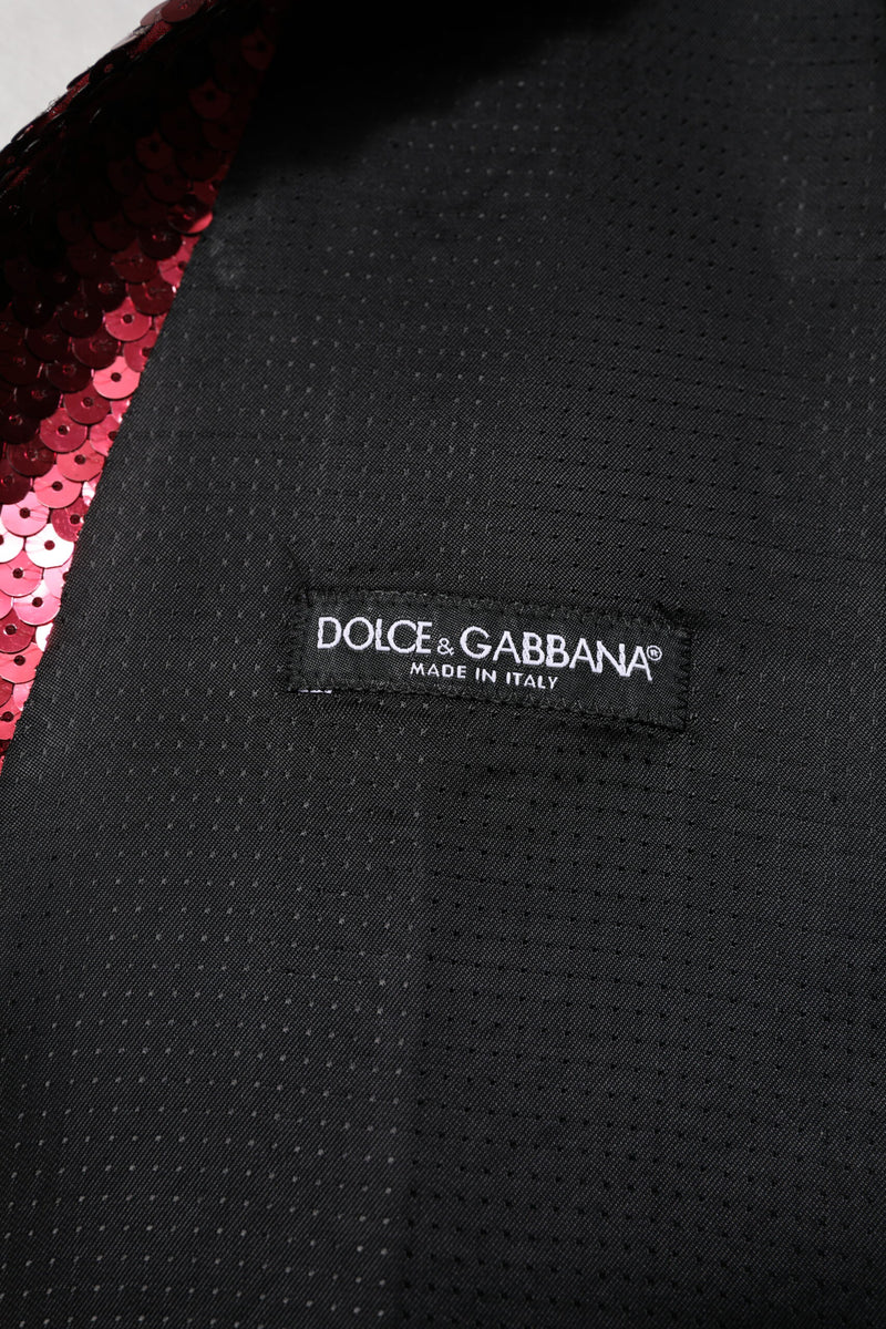 Chaleco formal de lentejuelas rojas para hombre de Dolce & Gabbana