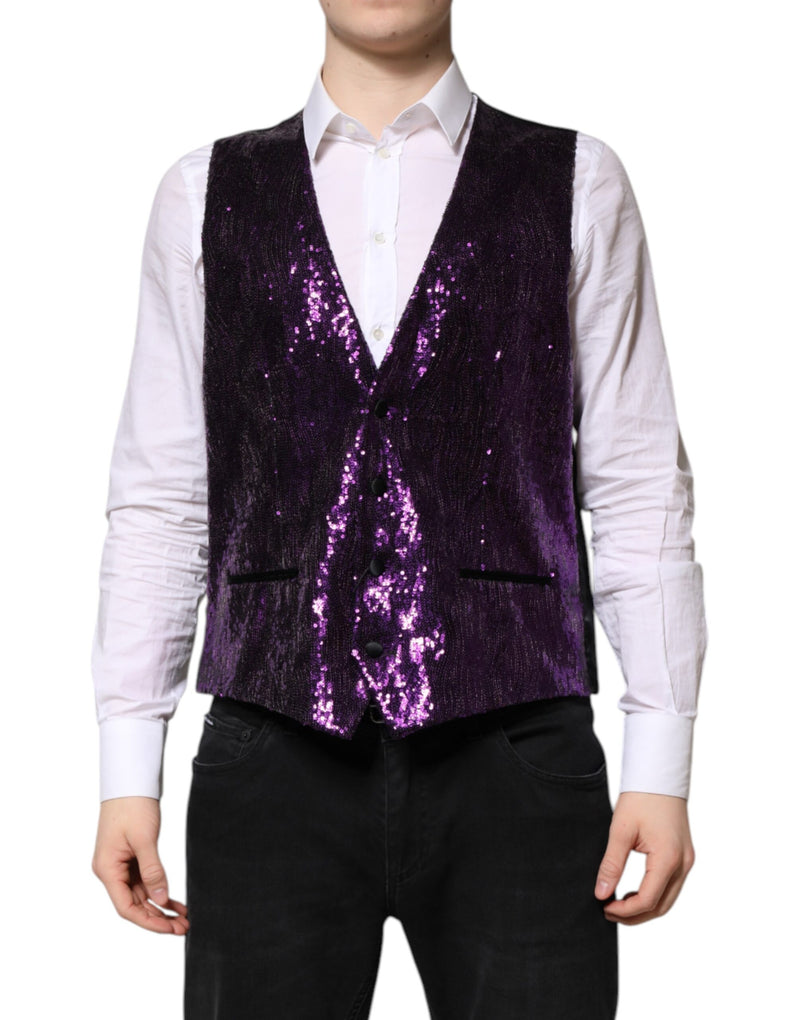 Chaleco formal de lentejuelas moradas de Dolce & Gabbana