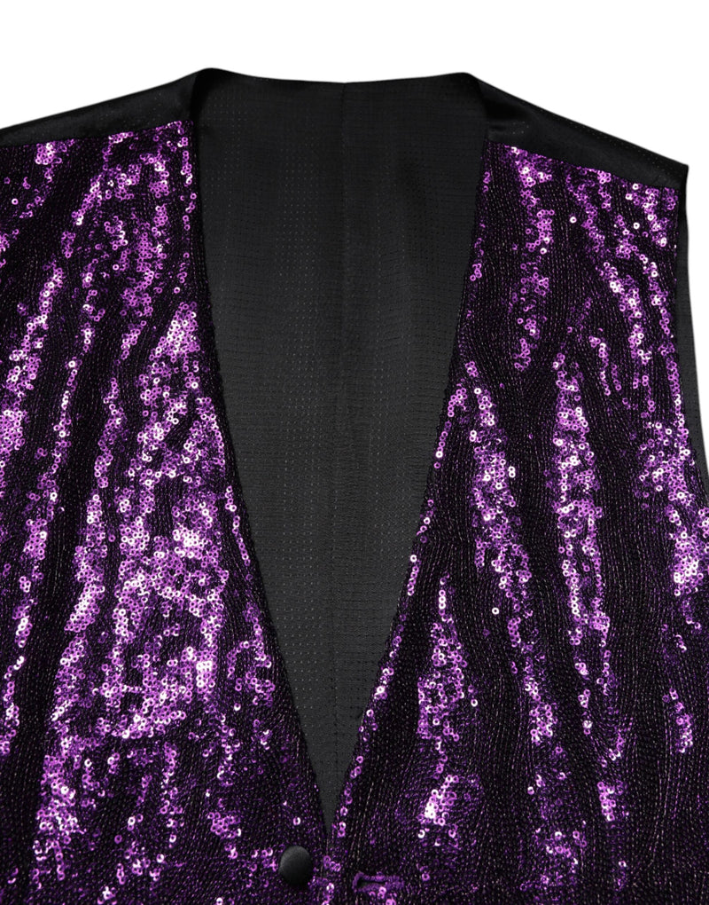 Chaleco formal de lentejuelas moradas de Dolce & Gabbana