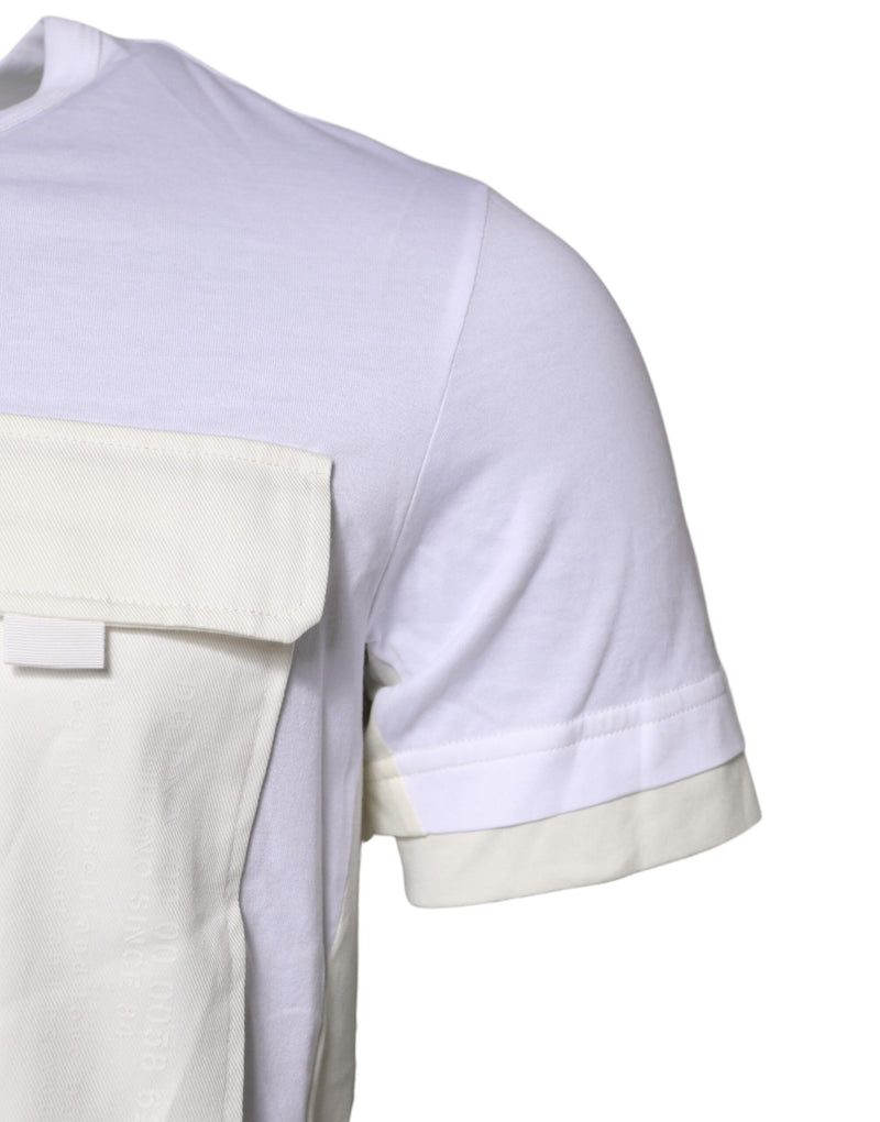 T-shirt Dolce & Gabbana blanc en coton à manches courtes avec poche