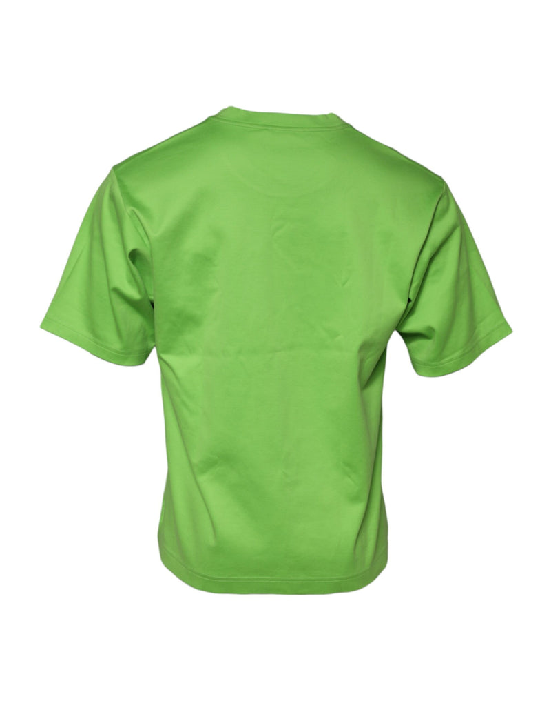 T-shirt vert à col rond avec imprimé graphique Dolce & Gabbana