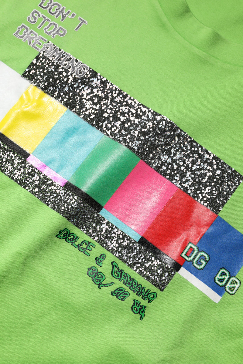 T-shirt vert à col rond avec imprimé graphique Dolce & Gabbana