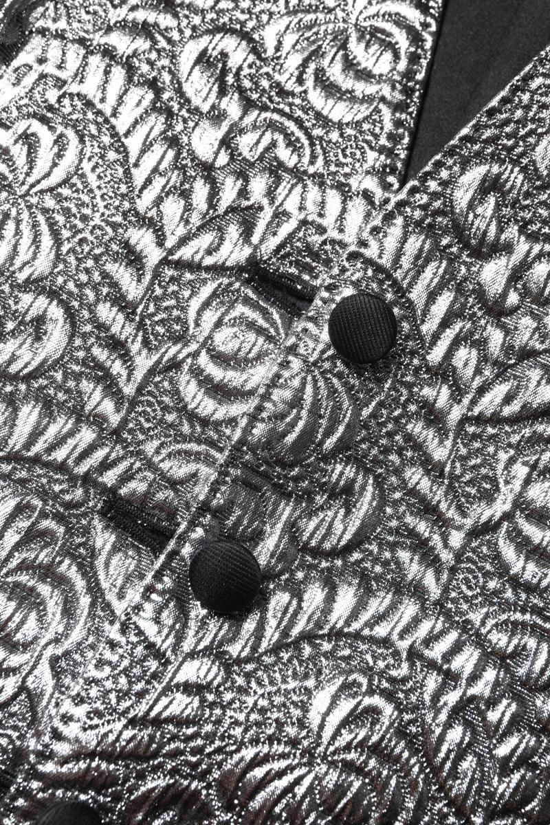 Colete sem mangas com jacquard floral prateado Dolce & Gabbana