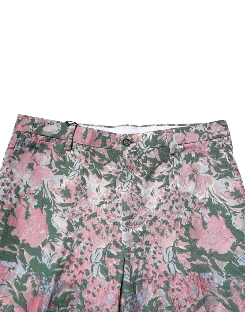 Pantalones de jacquard floral multicolor de Dolce & Gabbana