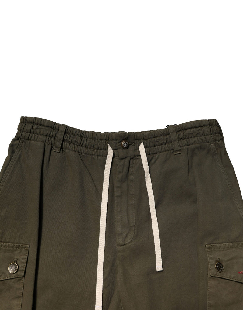 Dolce & Gabbana Brown Cotton Cargo Drawstring Pants