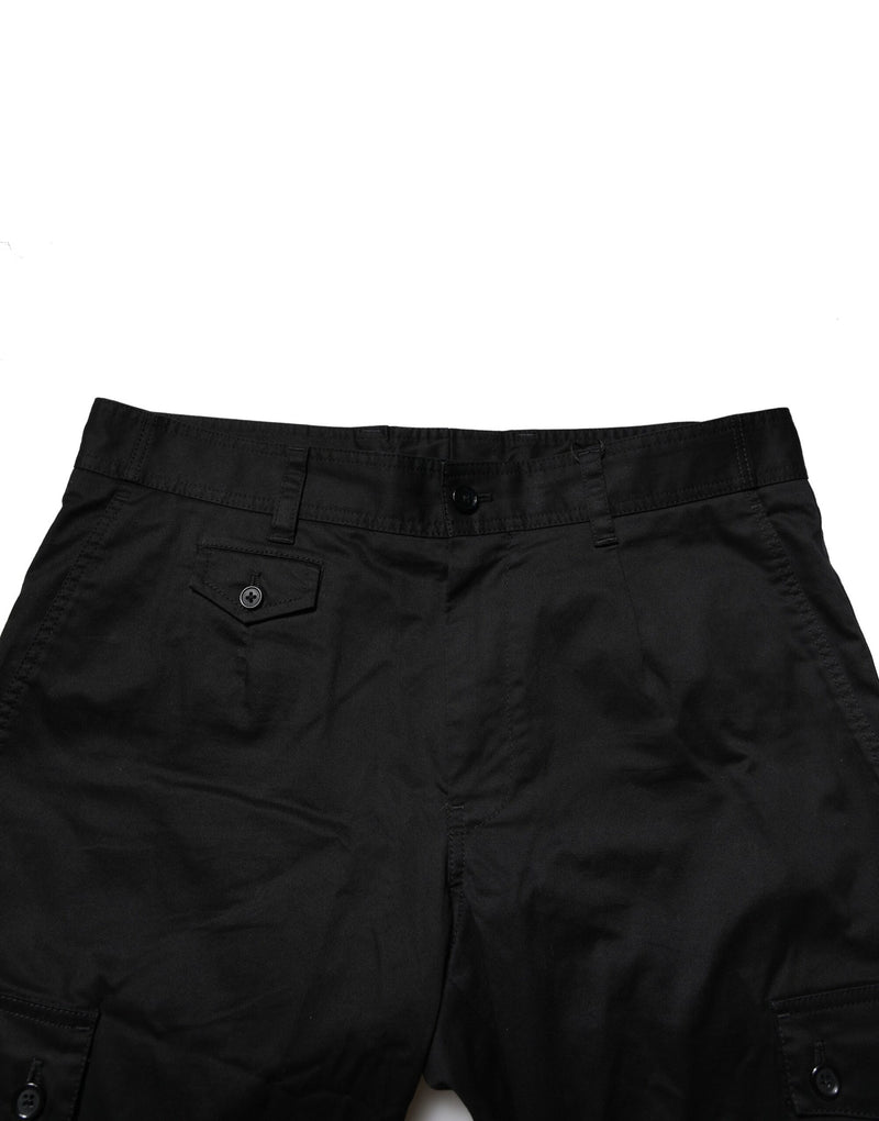 Dolce & Gabbana Black Cotton Dress Slim Formal Pants