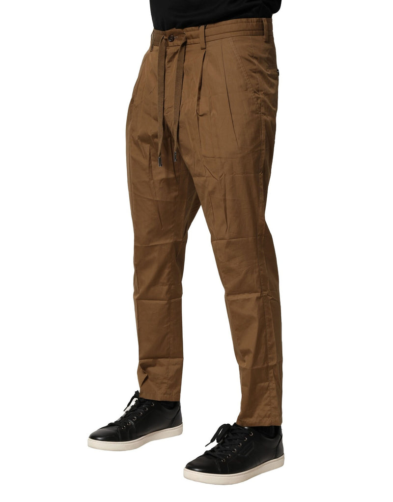 Pantalón chino de algodón marrón de tiro medio para hombre Dolce & Gabbana
