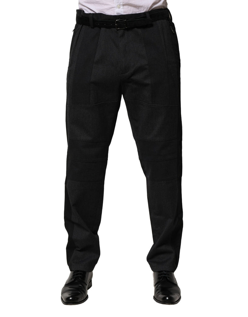 Pantaloni formali slim neri in cotone Dolce & Gabbana