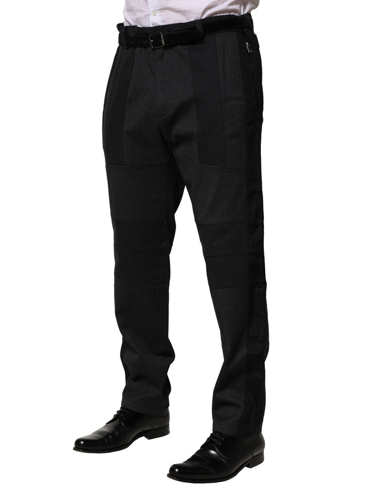Pantaloni formali slim neri in cotone Dolce & Gabbana