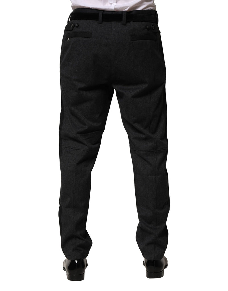 Pantaloni formali slim neri in cotone Dolce & Gabbana