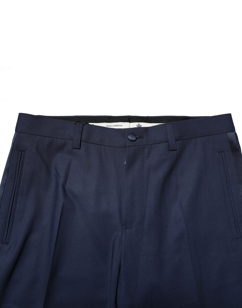 Dolce & Gabbana Dark Blue Wool Dress Formal Pants