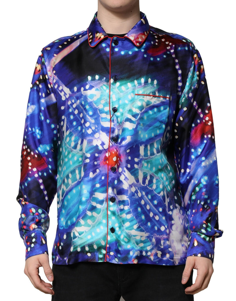 Dolce & Gabbana Camicia casual in seta stampata multicolore
