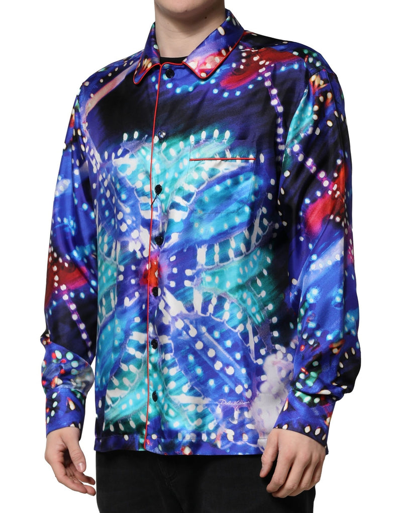 Dolce & Gabbana Camicia casual in seta stampata multicolore