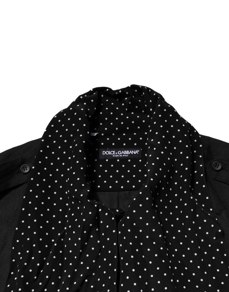 Chemise décontractée Dolce & Gabbana noire à col à pois et à nouer