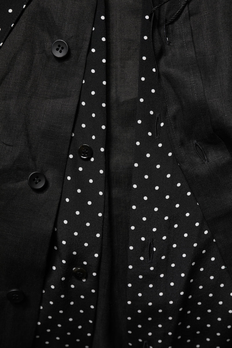 Chemise décontractée Dolce & Gabbana noire à col à pois et à nouer