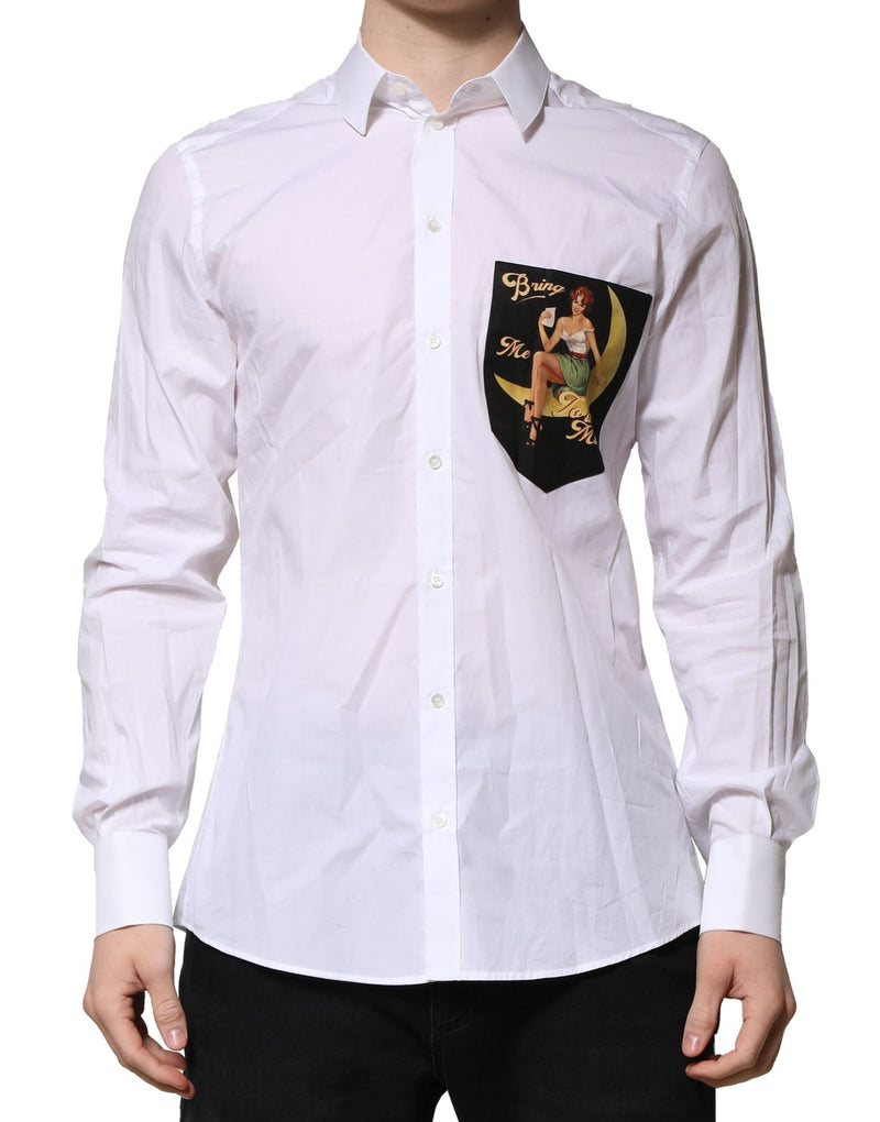 Camisa formal masculina de mangas compridas branca MARTINI Dolce & Gabbana