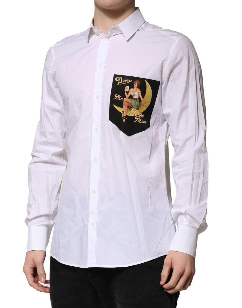 Camisa formal masculina de mangas compridas branca MARTINI Dolce & Gabbana