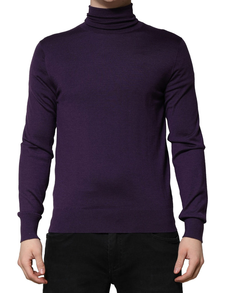 Pull en cachemire violet à col roulé Dolce & Gabbana