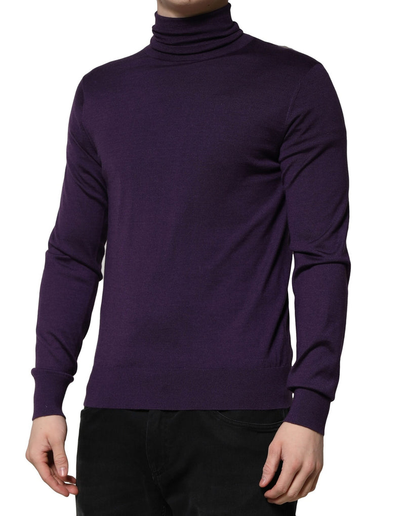 Pull en cachemire violet à col roulé Dolce & Gabbana