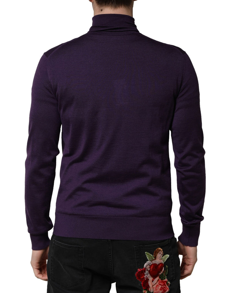 Pull en cachemire violet à col roulé Dolce & Gabbana