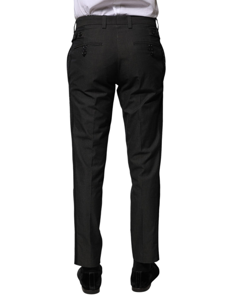 Pantalones formales de algodón gris estampado de Dolce & Gabbana