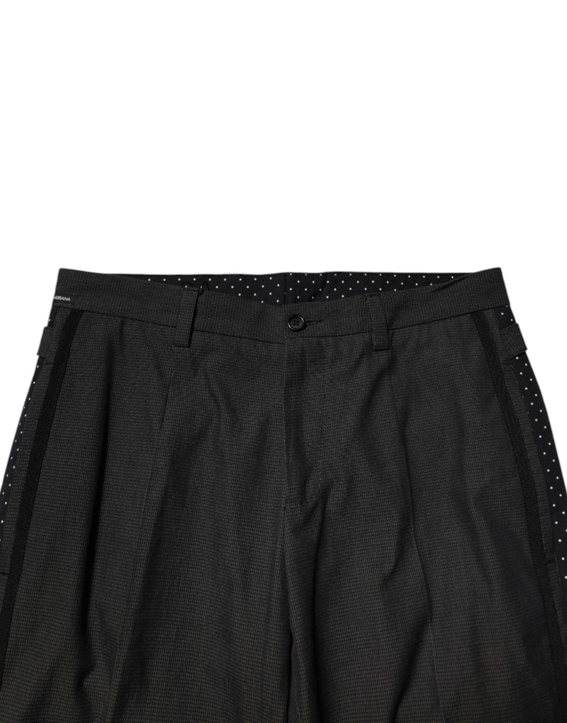 Pantalones formales de algodón gris estampado de Dolce & Gabbana